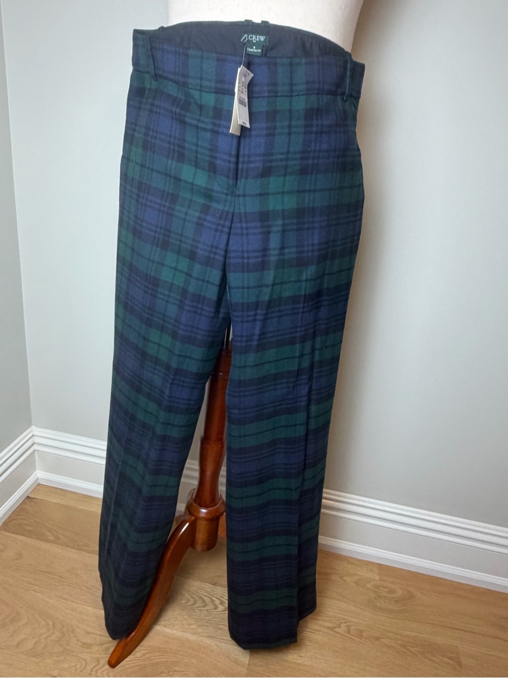 J. Crew Sz 8 Women’s LINED Black Watch Plaid Pants for Holiday